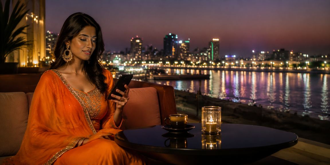 Mobile payments and Teen Patti gaming in Ahmedabad riverfront setting